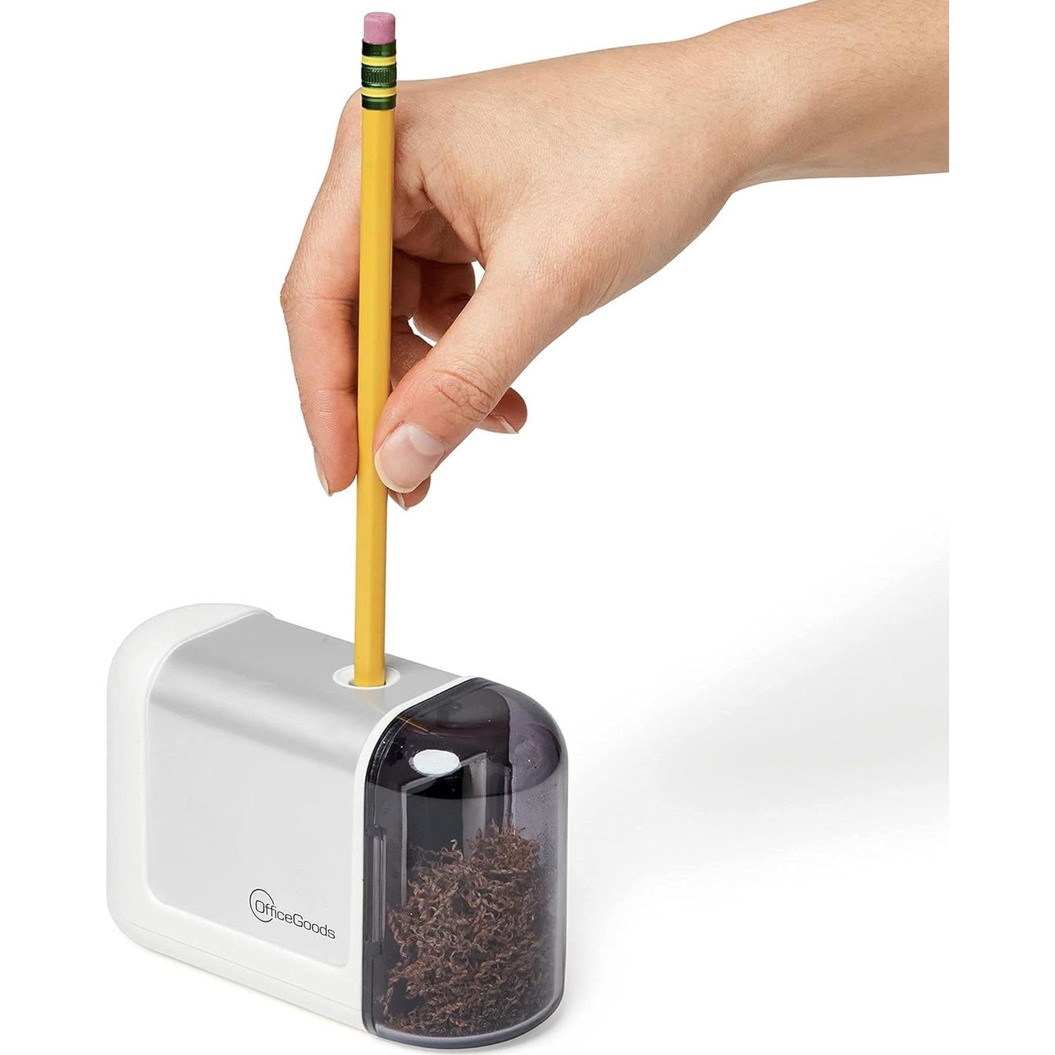 Sacapuntas Eléctrico Inalámbrico OfficeGoods - Blanco - Compacto