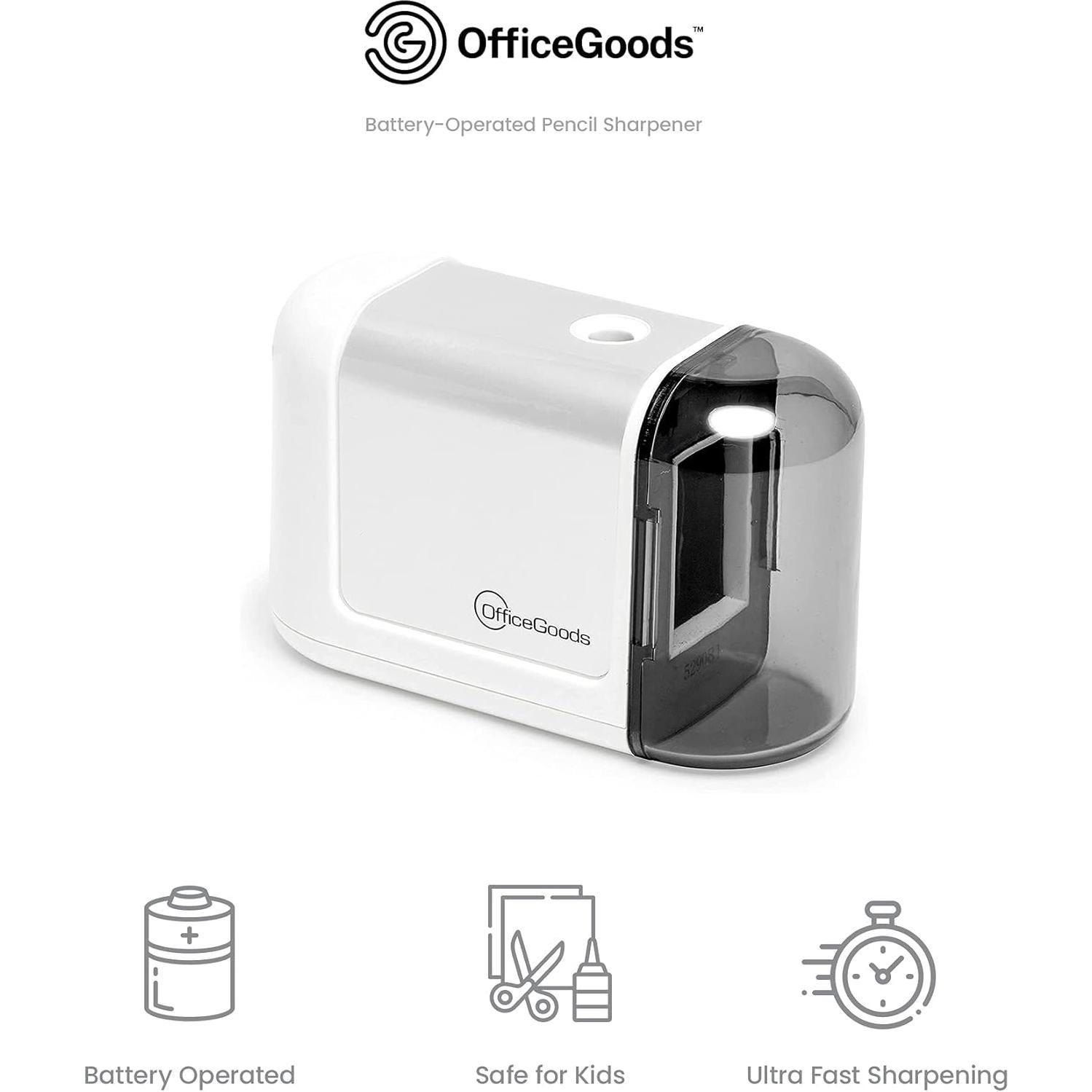 Sacapuntas Eléctrico Inalámbrico OfficeGoods - Blanco - Compacto