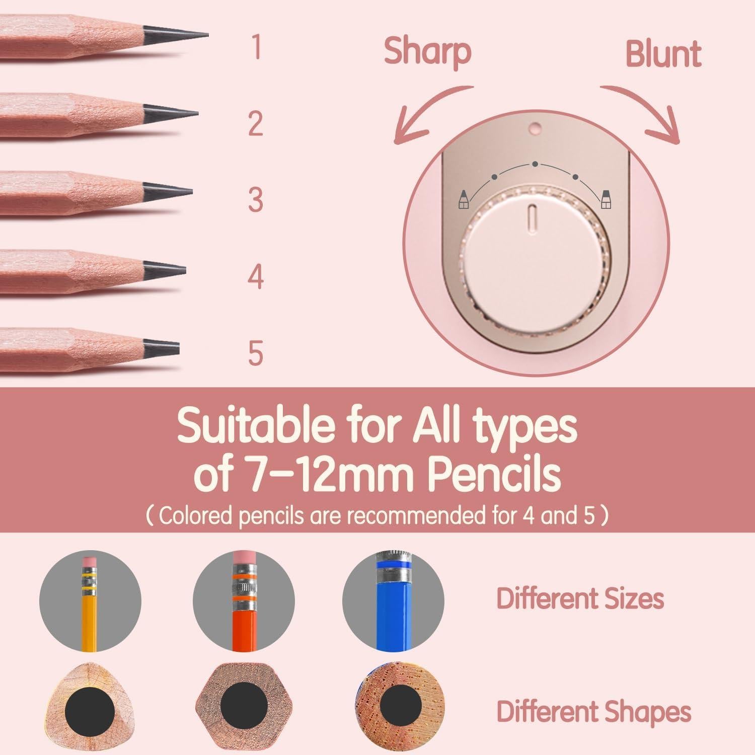 Afilador de Lápices Eléctrico Deli VA10-PK Recargable Rosa