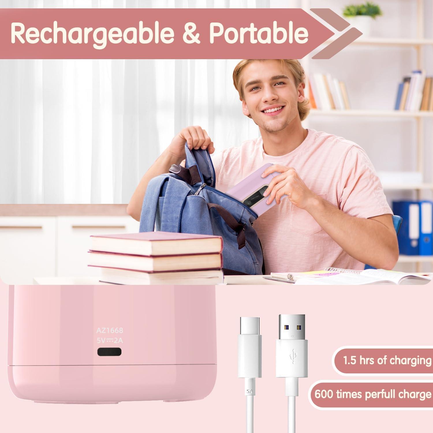 Afilador de Lápices Eléctrico Deli VA10-PK Recargable Rosa