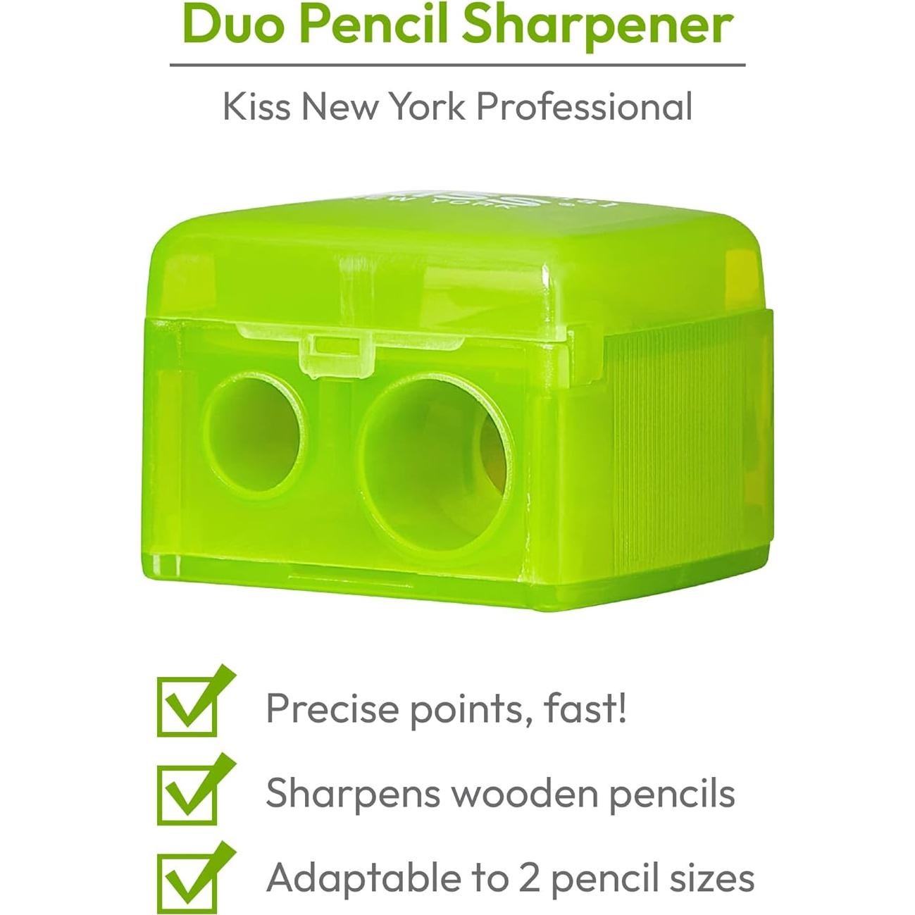 Sacapuntas Doble Profesional Kiss New York para Lápices Cosméticos