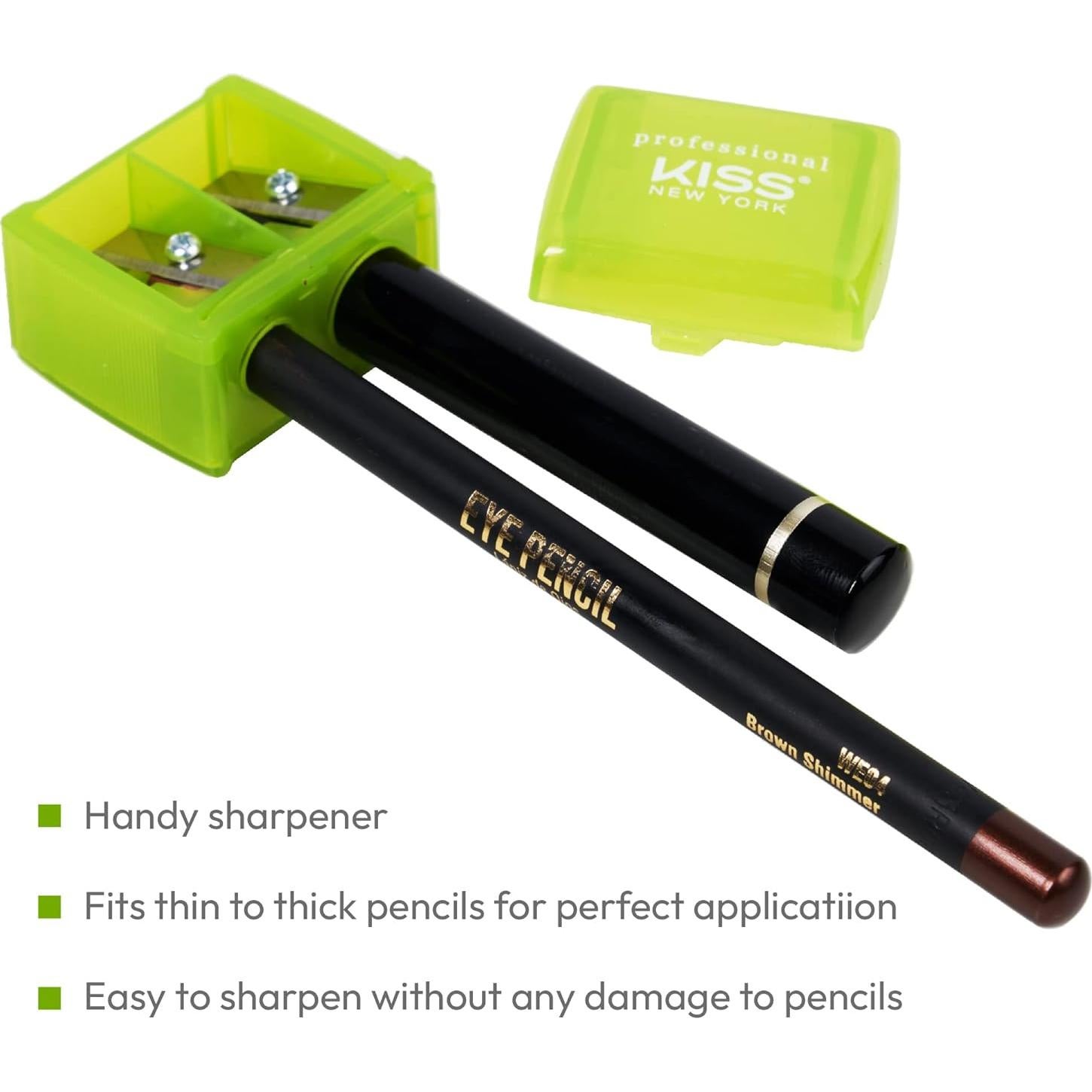 Sacapuntas Doble Profesional Kiss New York para Lápices Cosméticos