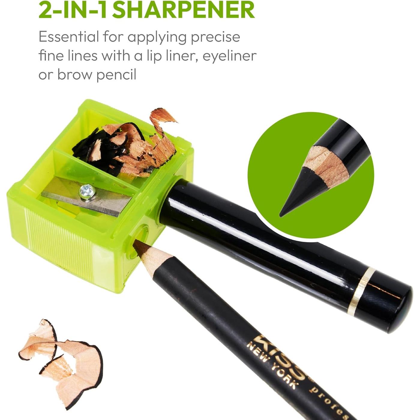 Sacapuntas Doble Profesional Kiss New York para Lápices Cosméticos