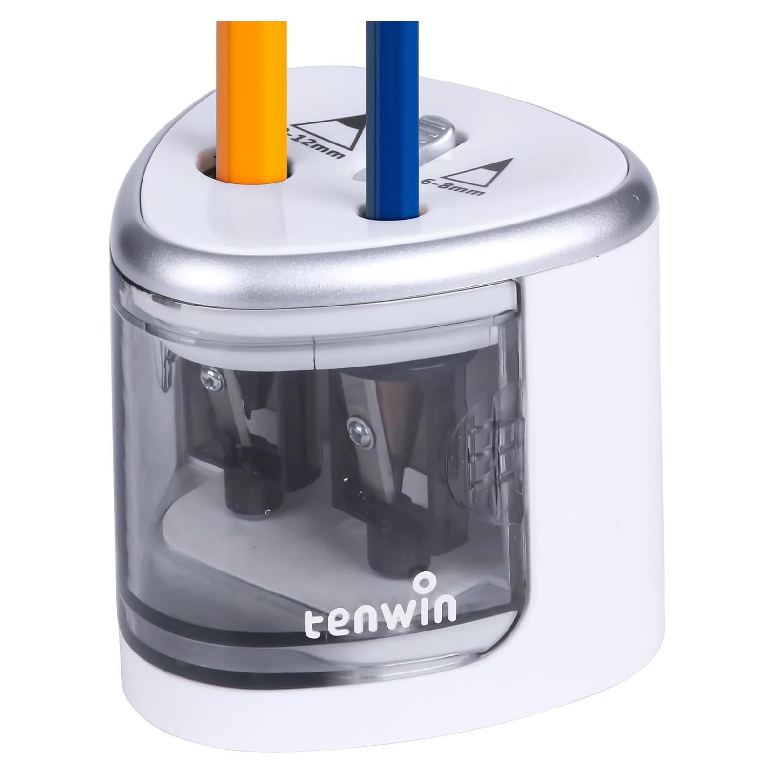 Sacapuntas eléctrico Tihoo doble orificio para lápices 6-12mm