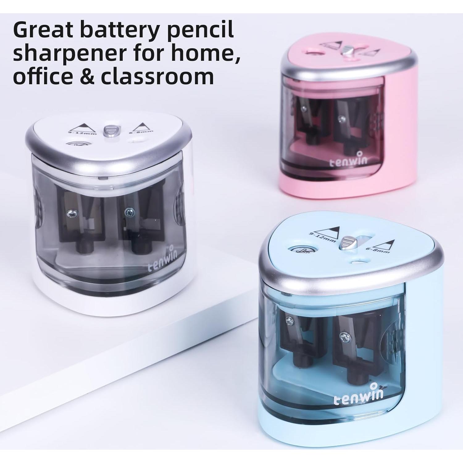 Sacapuntas eléctrico Tihoo doble orificio para lápices 6-12mm