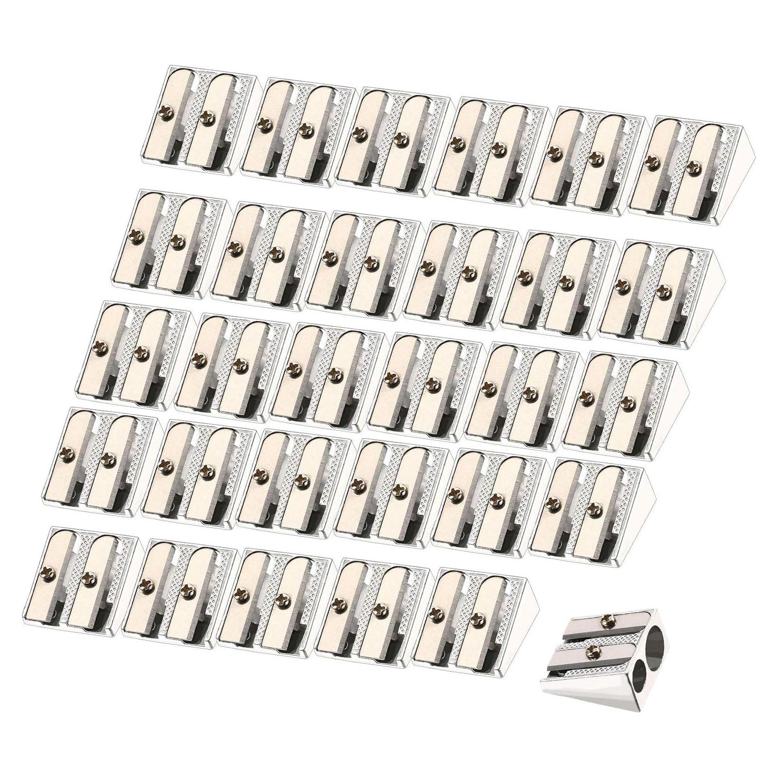 Sacapuntas Manual TecUnite 36 Unidades Aluminio Plata 2 Agujeros