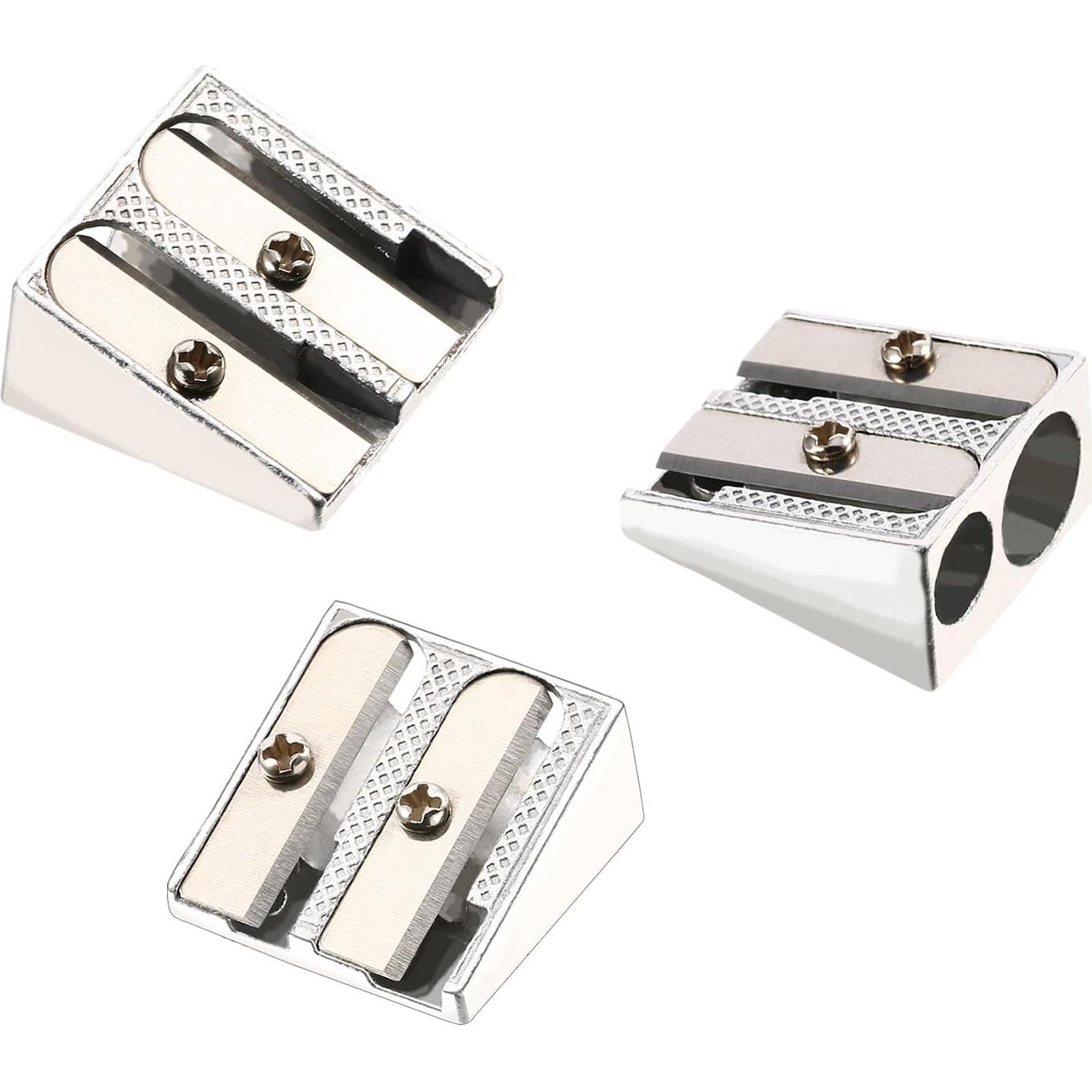 Sacapuntas Manual TecUnite 36 Unidades Aluminio Plata 2 Agujeros