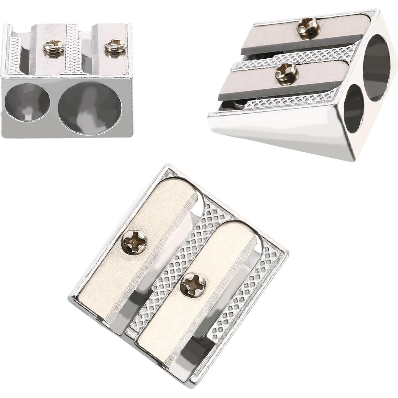 Sacapuntas Manual TecUnite 36 Unidades Aluminio Plata 2 Agujeros