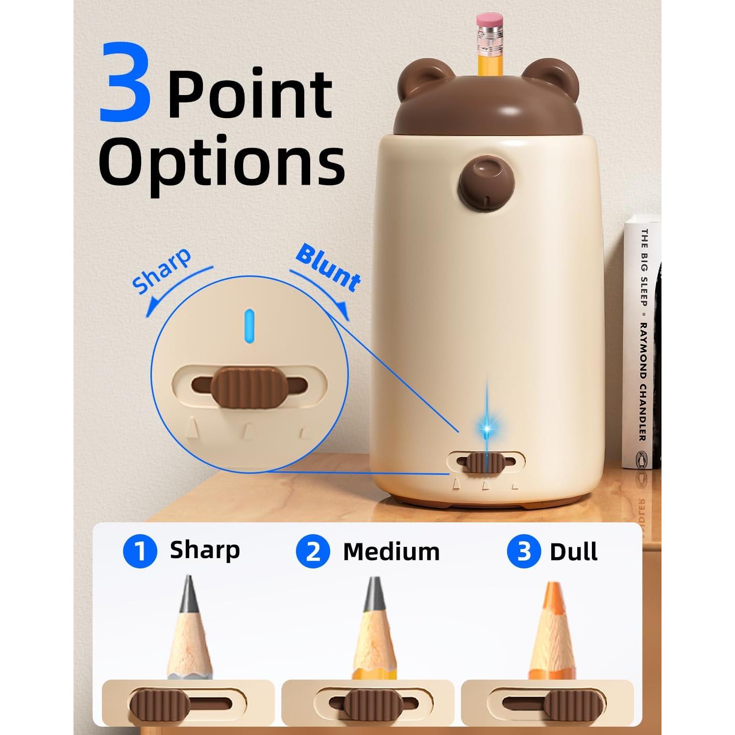 Afilador de Lápices Automático ZMOL Recargable 3 Niveles