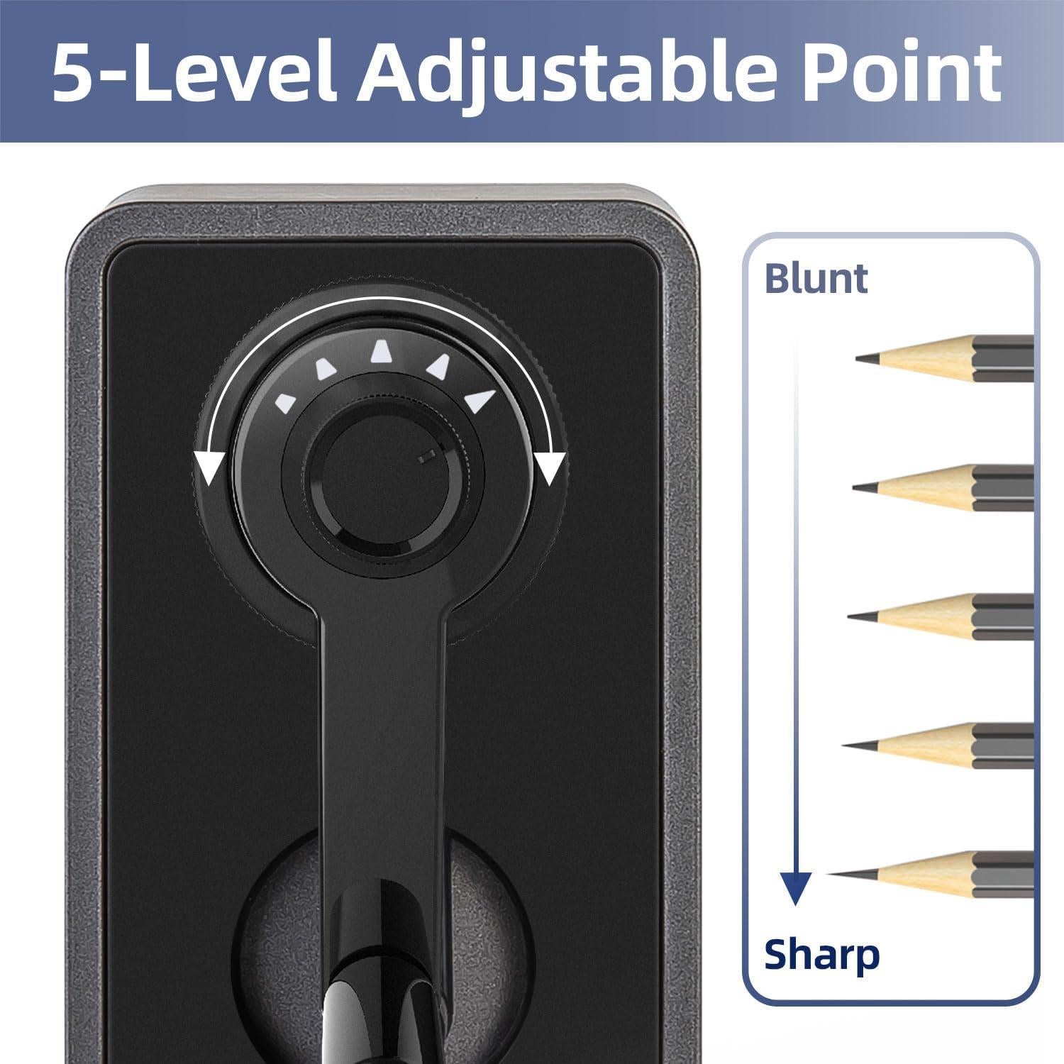 Afilador de Lápiz Manual Deli E71160 Negro con Punta Ajustable