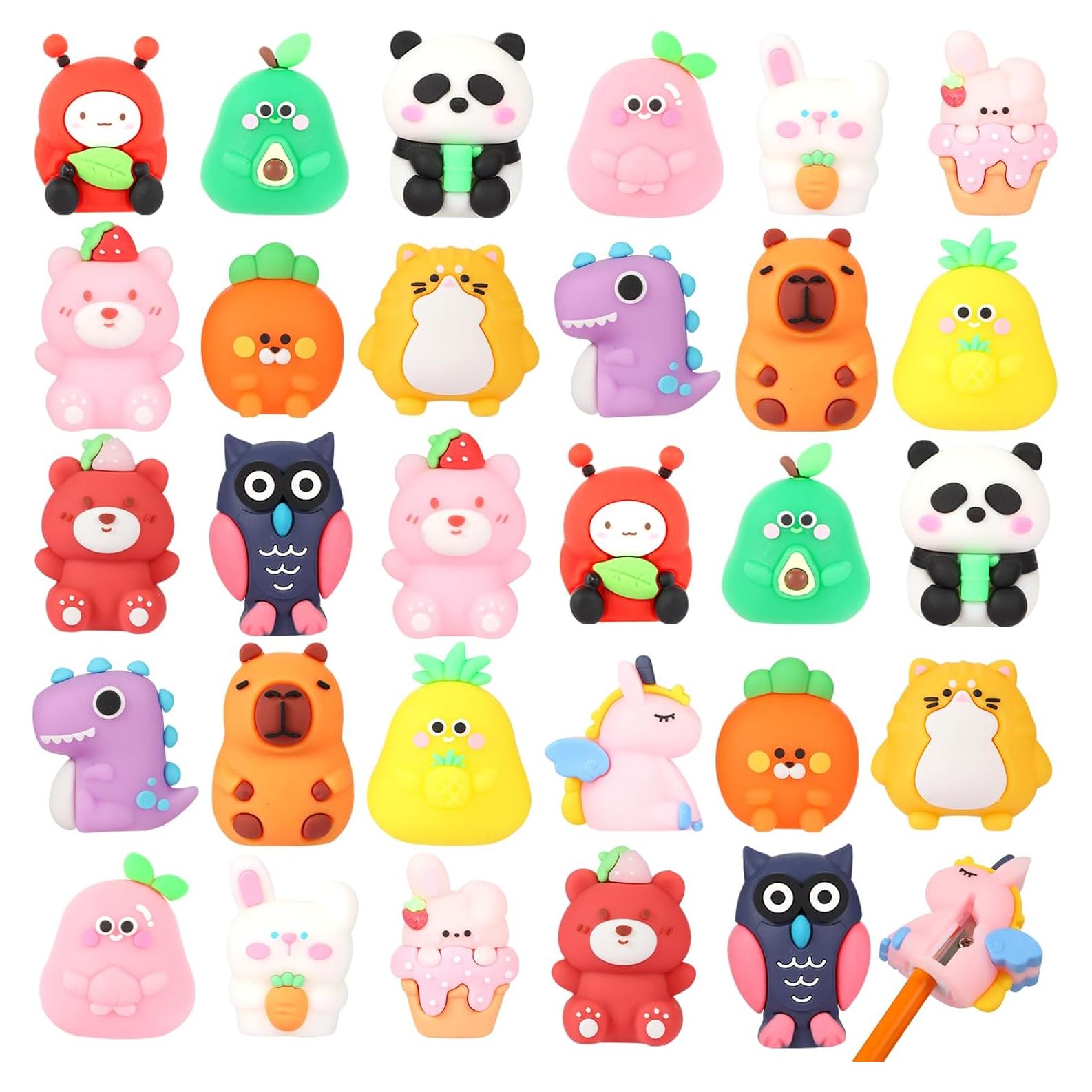 30 Sacapuntas Kawaii LiYiQ para Niños - Animales Coloridos