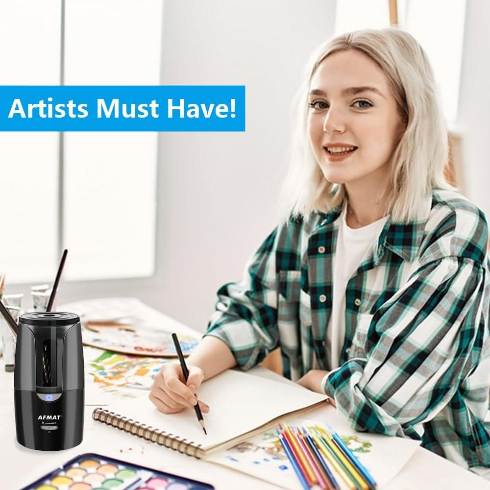 Sacapuntas Eléctrico Recargable AFMAT Punta Larga 6-12mm