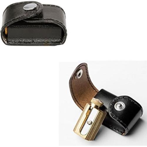 Sacapuntas Ajustable DUX DX4322 - Latón y Estuche de Cuero