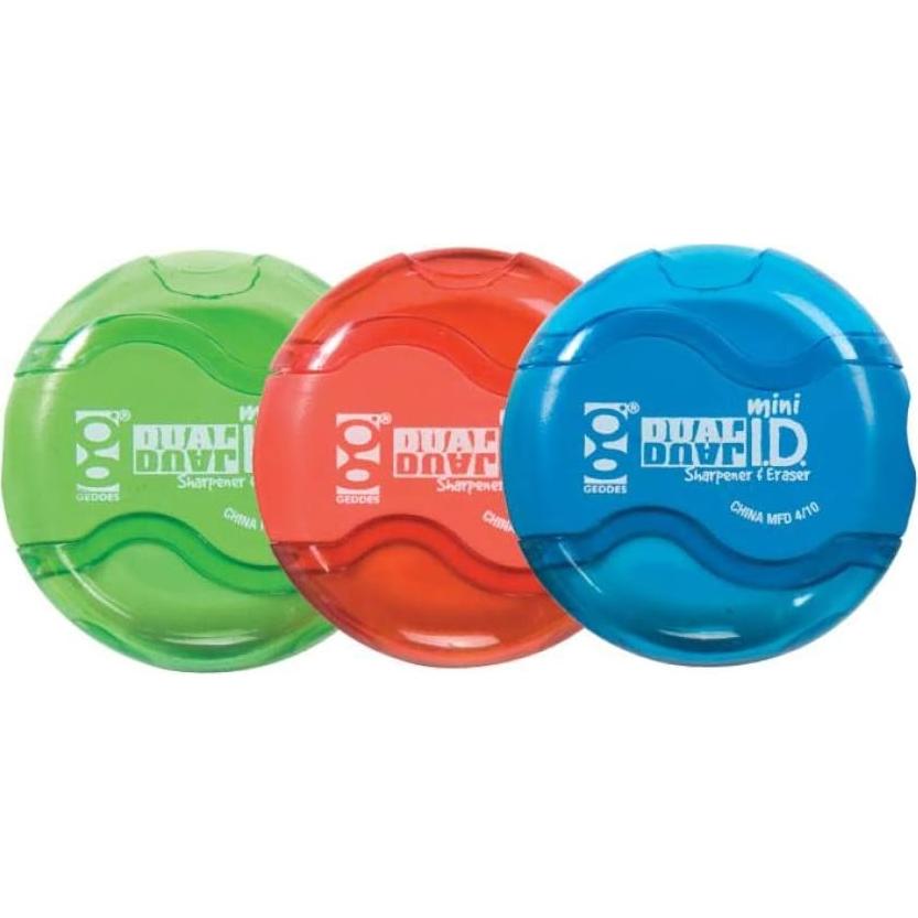 Sacapuntas y Borrador Mini Dual Geddes - Paquete 24 Unidades