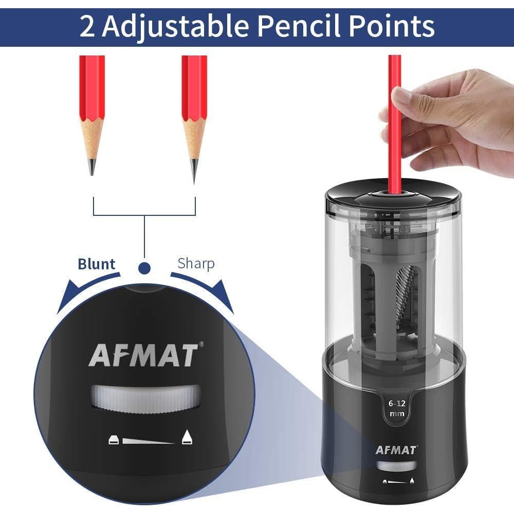 Sacapuntas Eléctrico AFMAT PS92 - Automático, Afilado Rápido, Negro