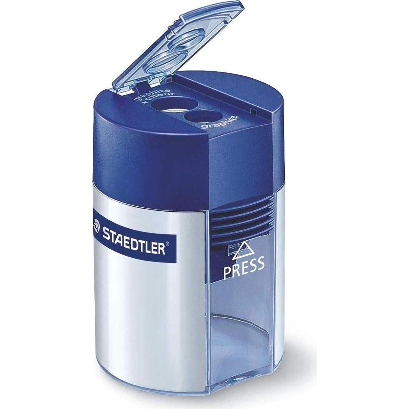 Sacapuntas de doble orificio Staedtler 512 001 - Azul y Plata