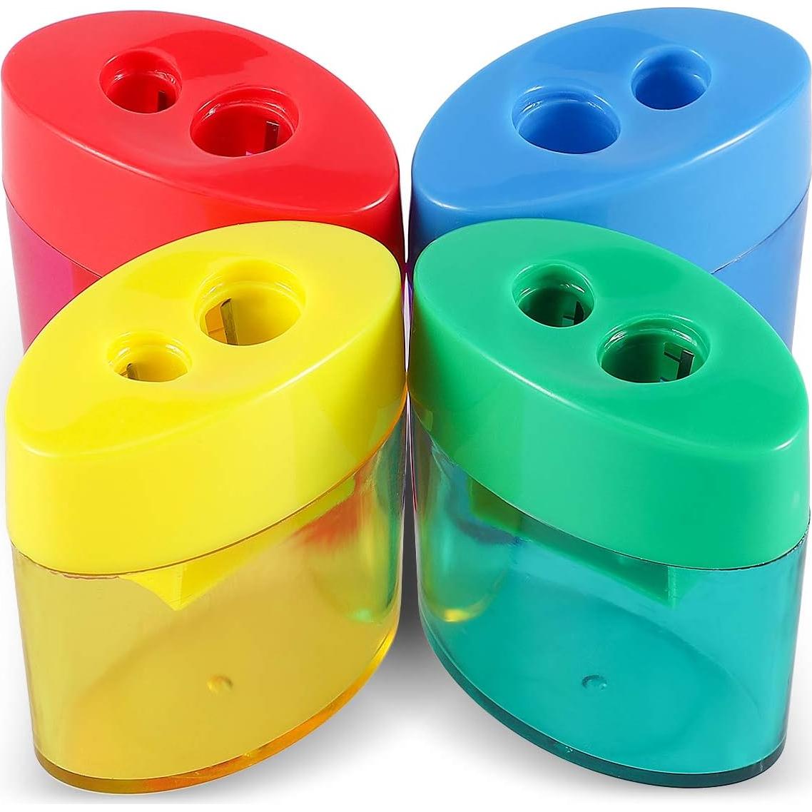 Sacapuntas Manual KIDMEN 2 Agujeros - Paquete de 12 Colores