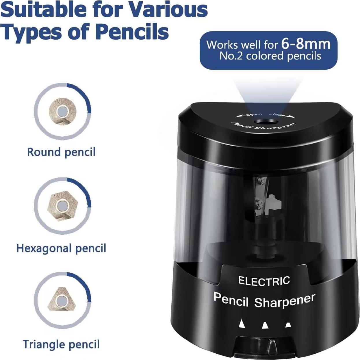 Sacapuntas Eléctrico Zankocat USB Automático Negro 3 Modos