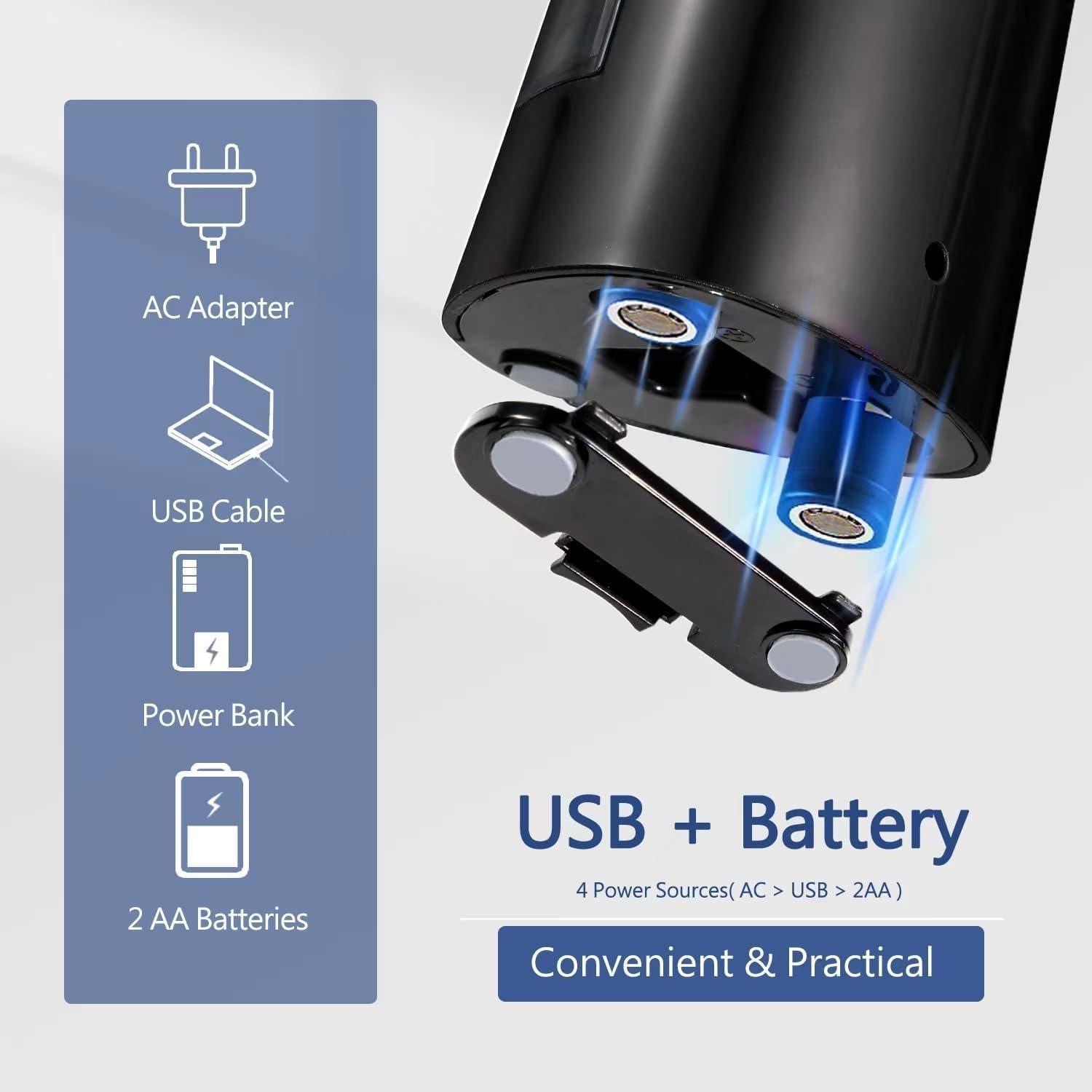 Sacapuntas Eléctrico Zankocat USB Automático Negro 3 Modos
