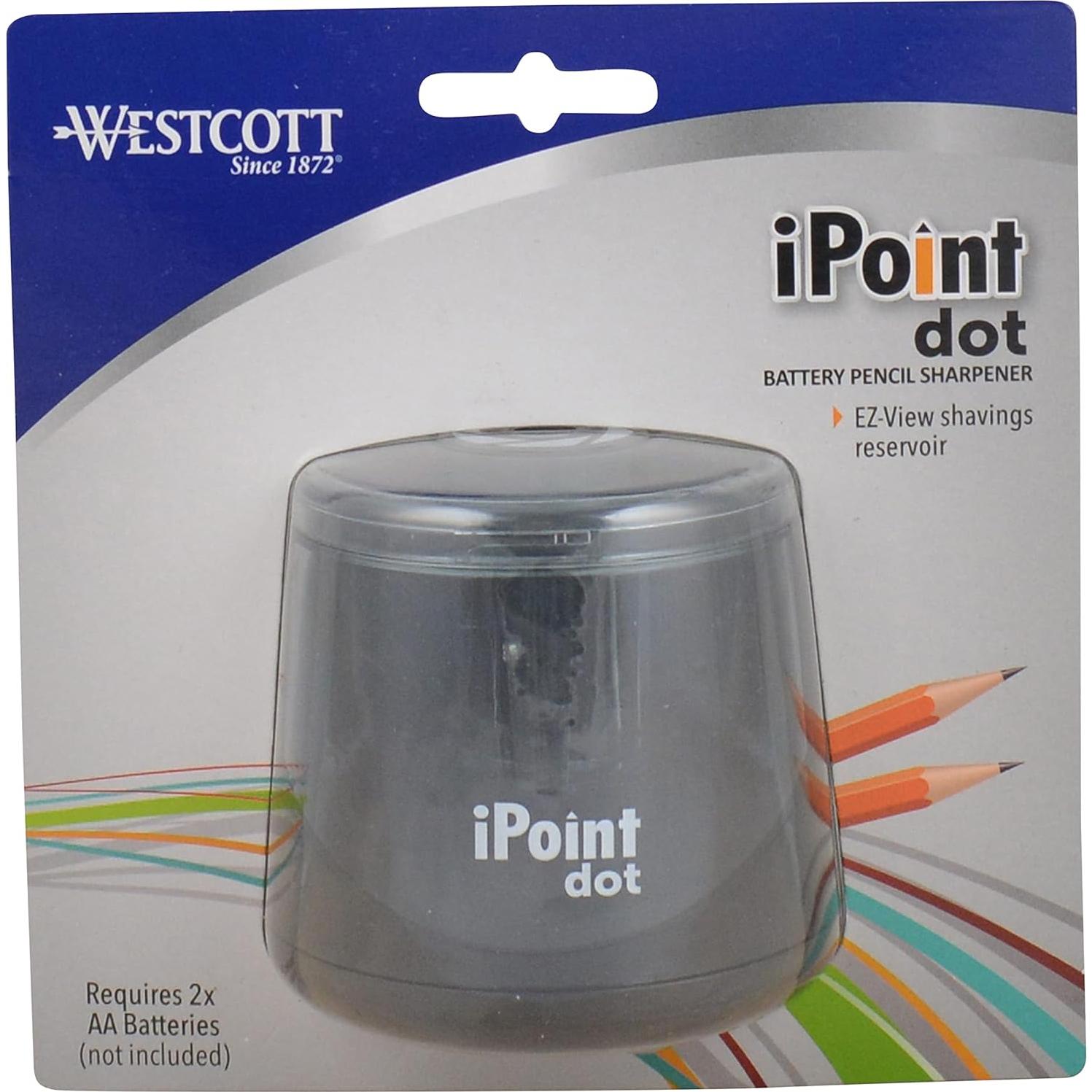 Sacapuntas eléctrico Westcott iPoint Dot 17553 - Cuchillas de acero