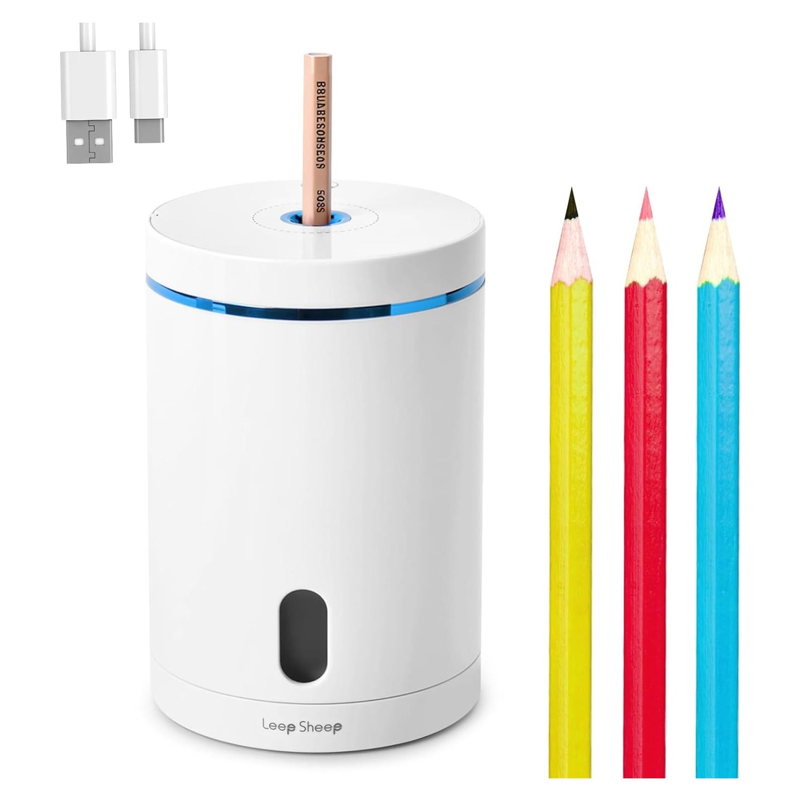 Sacapuntas Eléctrico Leep Sheep Automático 6-8mm Blanco/Azul