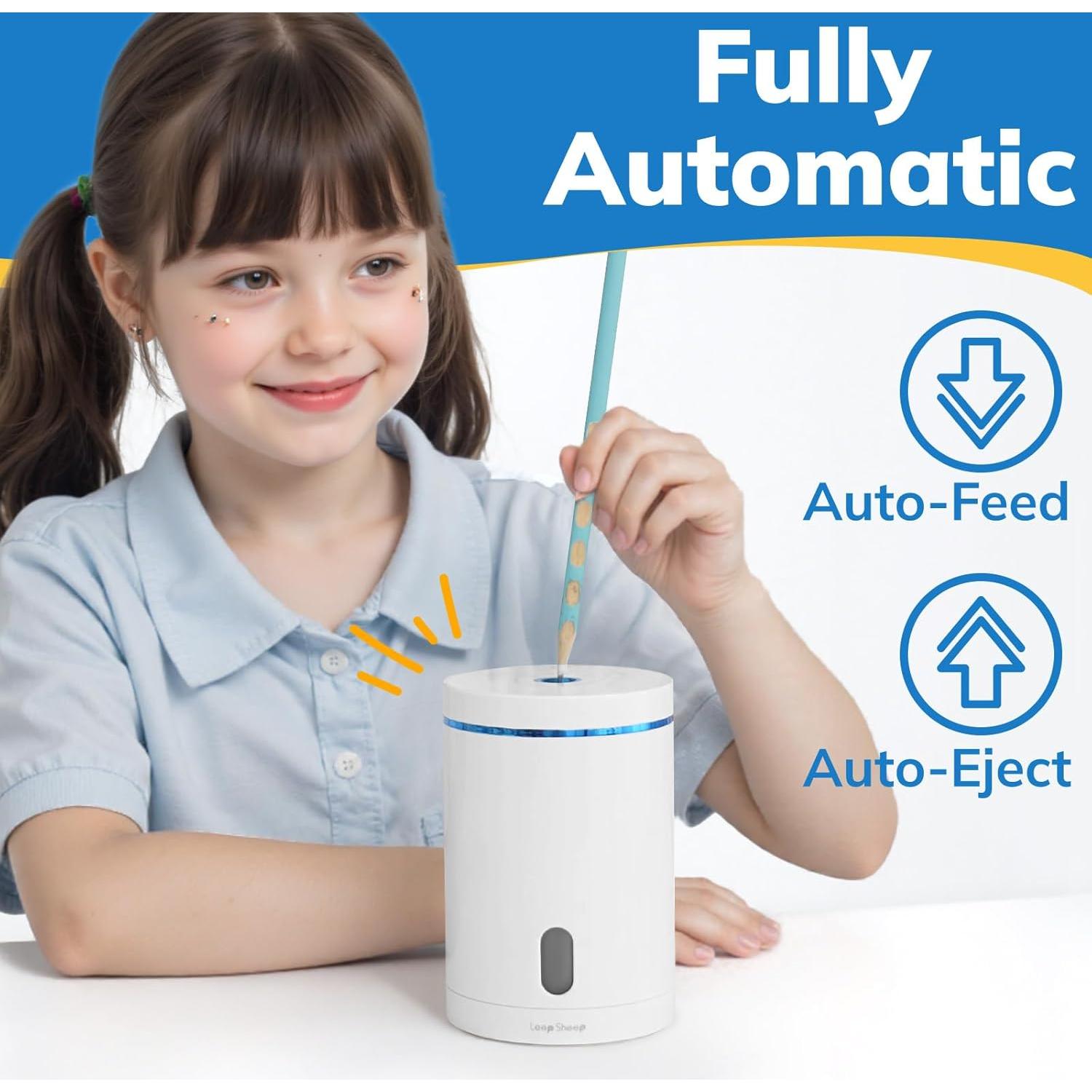 Sacapuntas Eléctrico Leep Sheep Automático 6-8mm Blanco/Azul