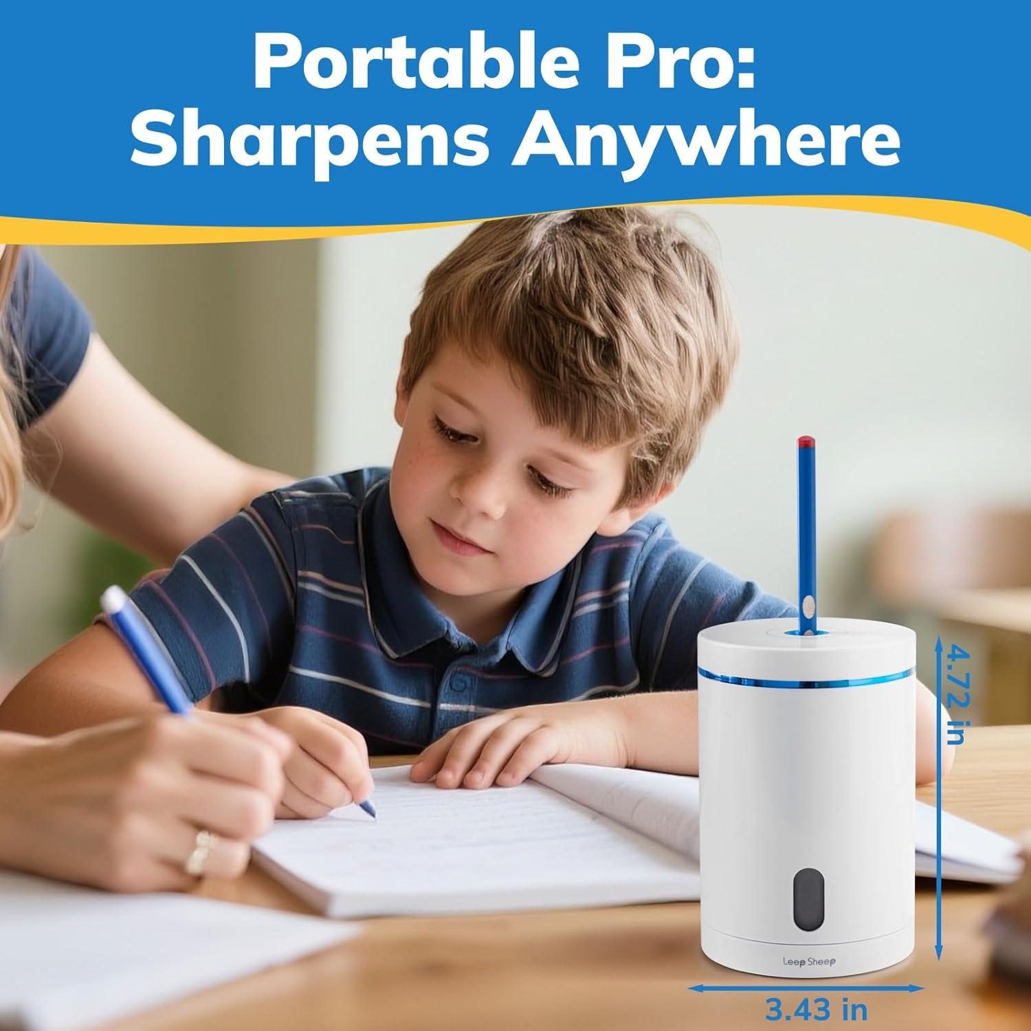 Sacapuntas Eléctrico Leep Sheep Automático 6-8mm Blanco/Azul