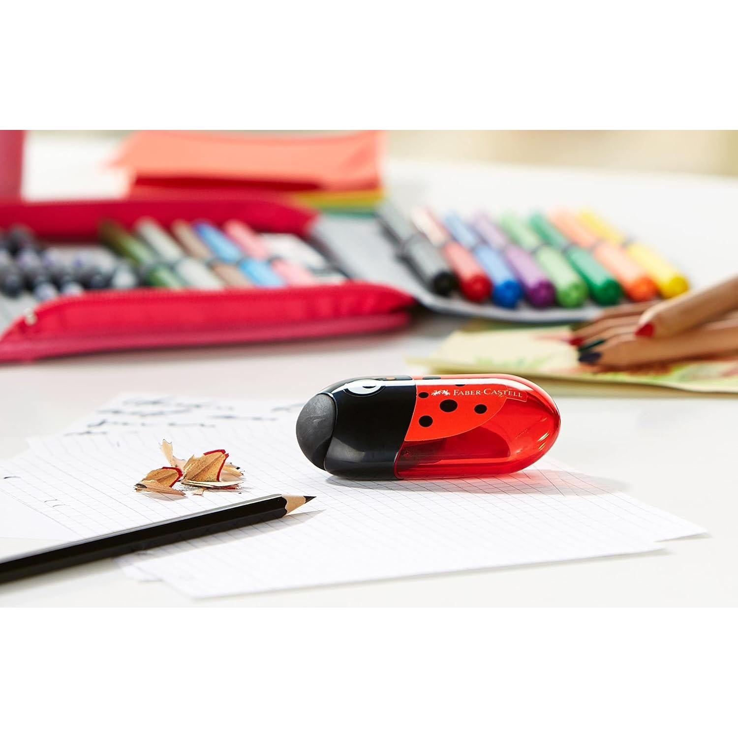 Sacapuntas Doble Faber-Castell Mariquita con Borrador