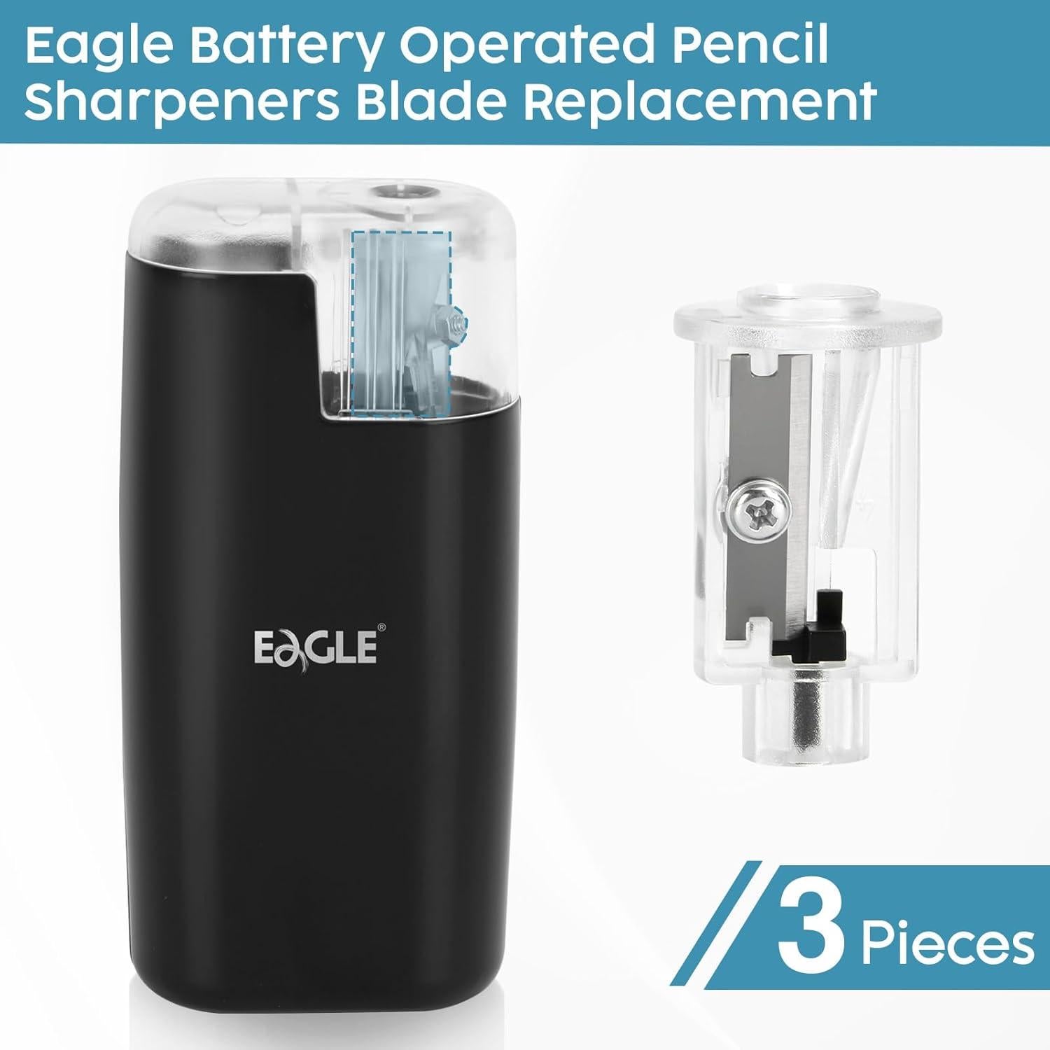 Eagle Battery-Operated Pencil Sharpener Replacement Blades Set - 3 Pcs Carbon Steel Extra Blades for TY61 TY48 TY49- Long-Lasting Durable Sharpening Tools for Office School Art Projects(Small)