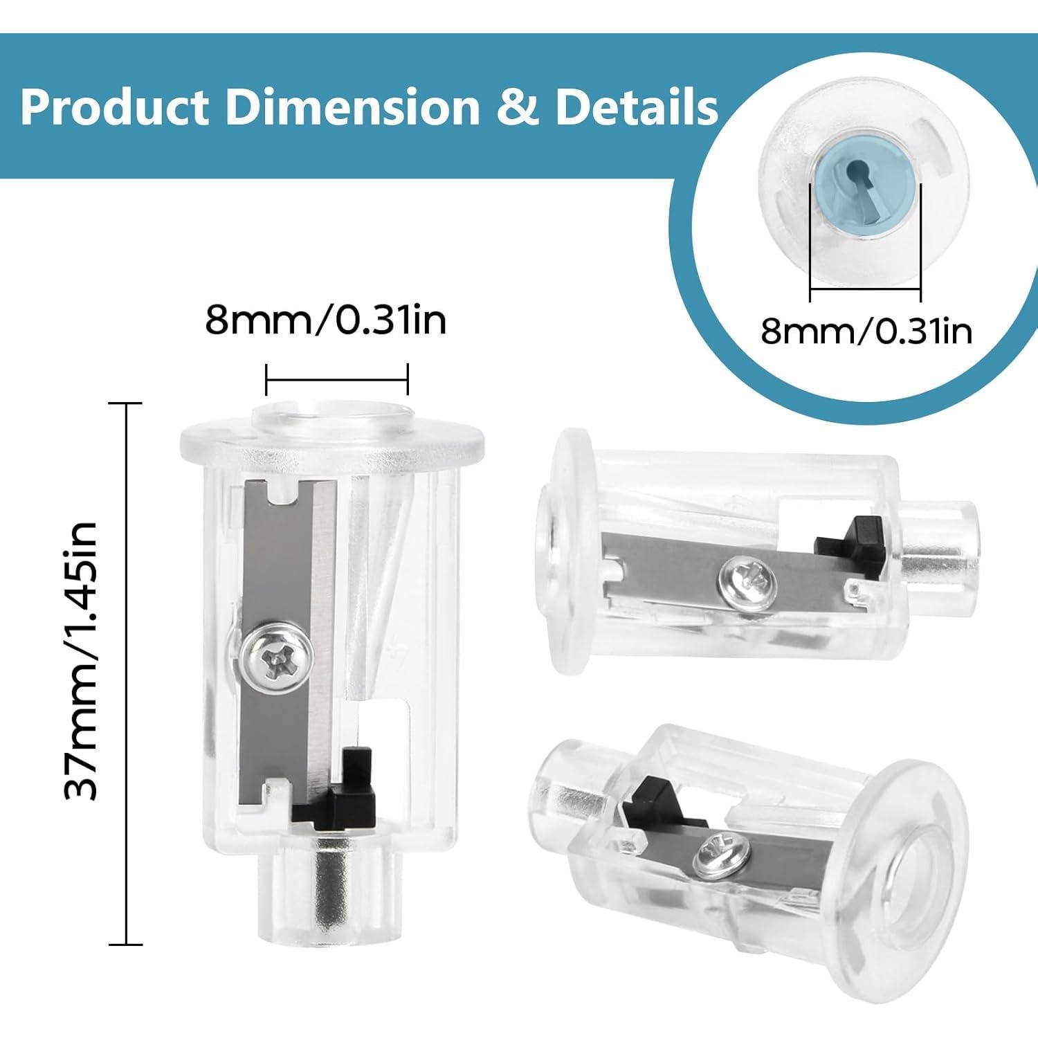 Eagle Battery-Operated Pencil Sharpener Replacement Blades Set - 3 Pcs Carbon Steel Extra Blades for TY61 TY48 TY49- Long-Lasting Durable Sharpening Tools for Office School Art Projects(Small)