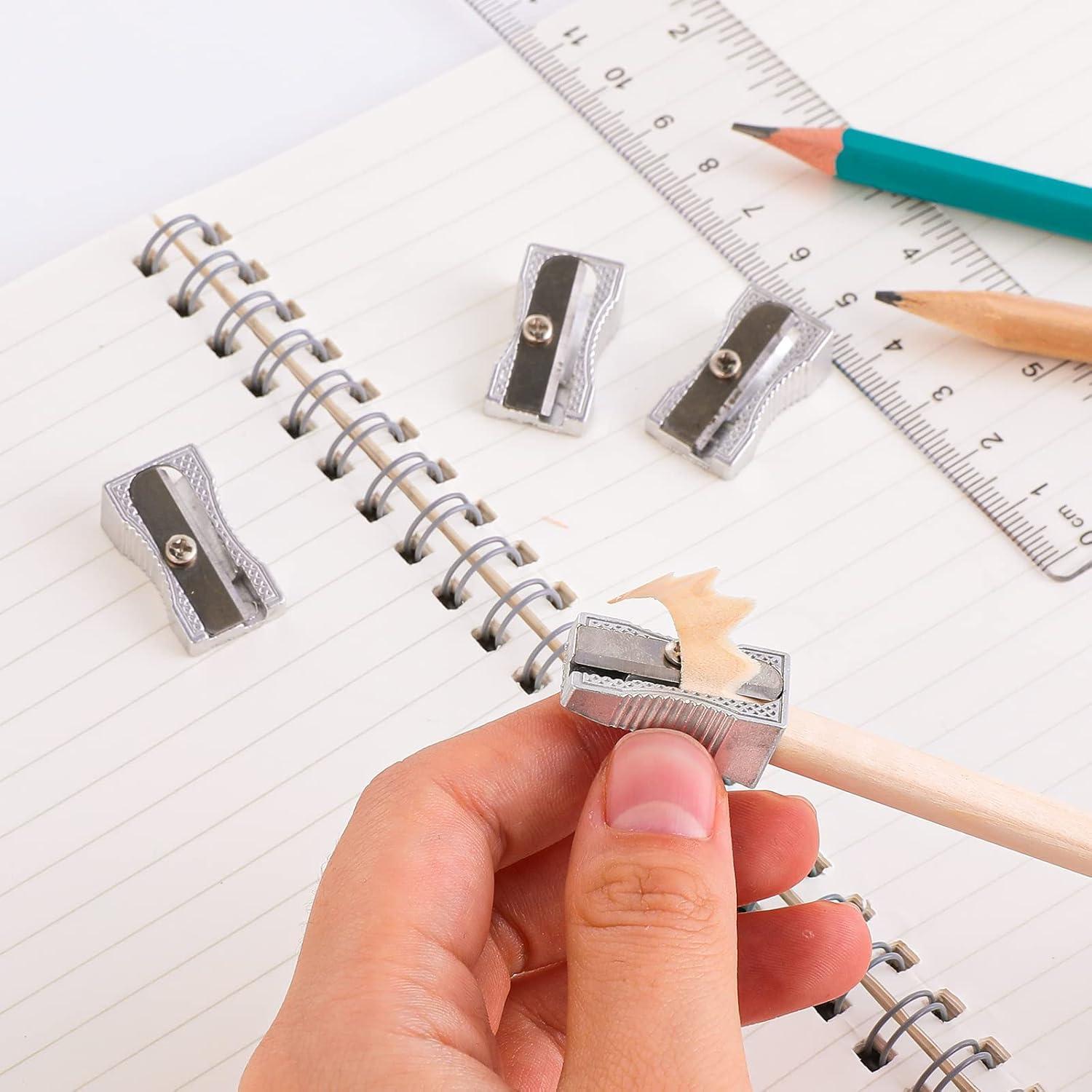 10 Mini Sacapuntas de Metal Cobee para Lápices - Plata