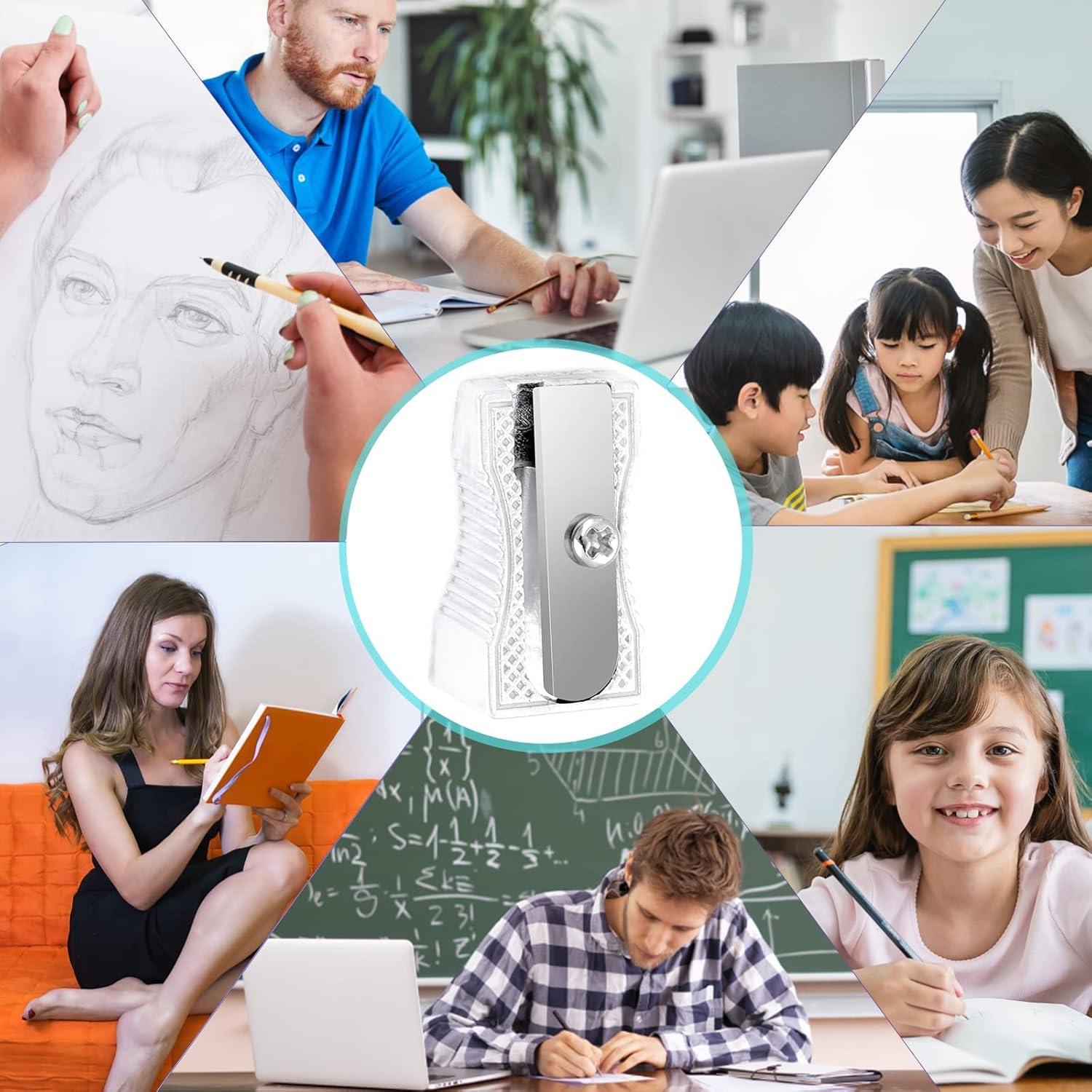 10 Mini Sacapuntas de Metal Cobee para Lápices - Plata