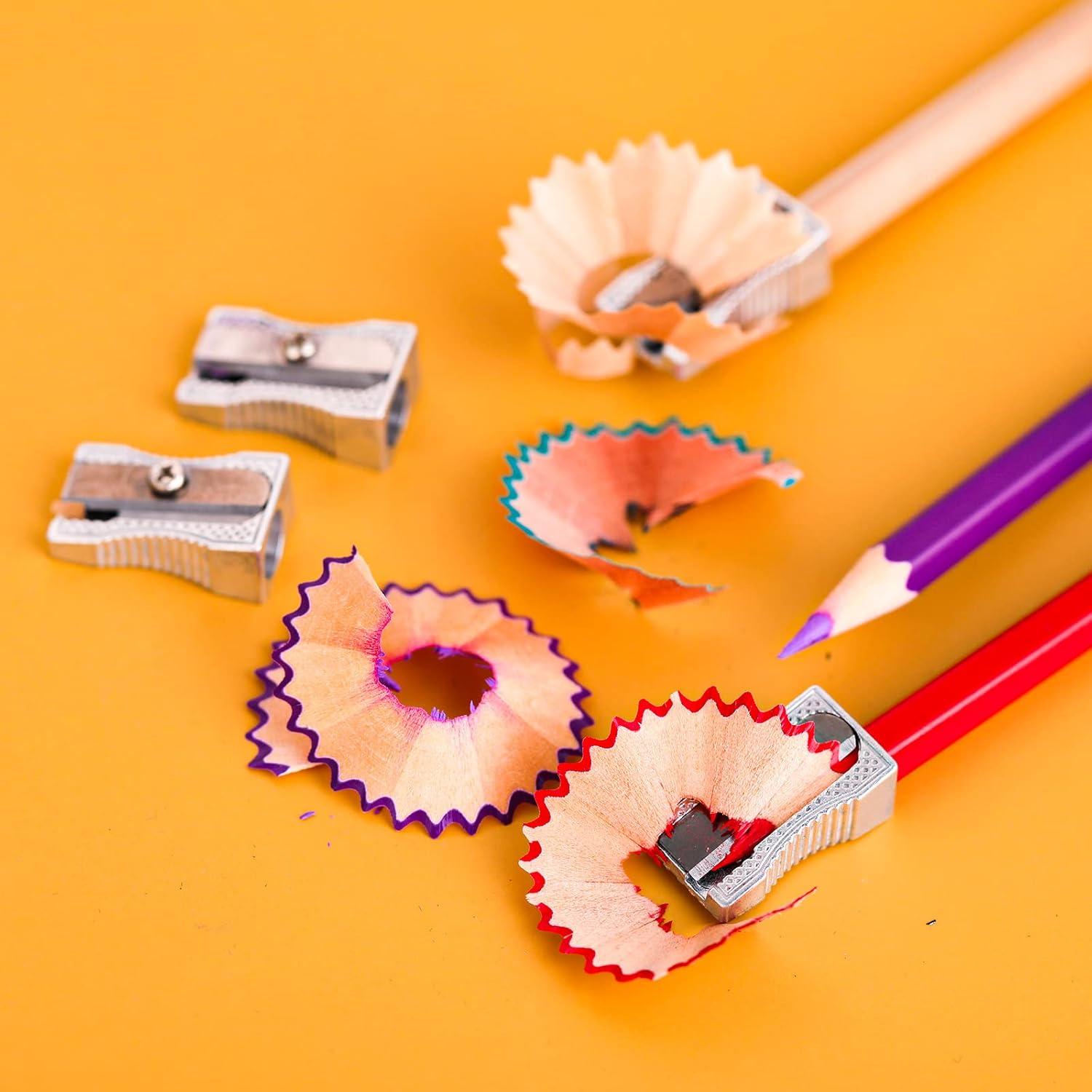 10 Mini Sacapuntas de Metal Cobee para Lápices - Plata