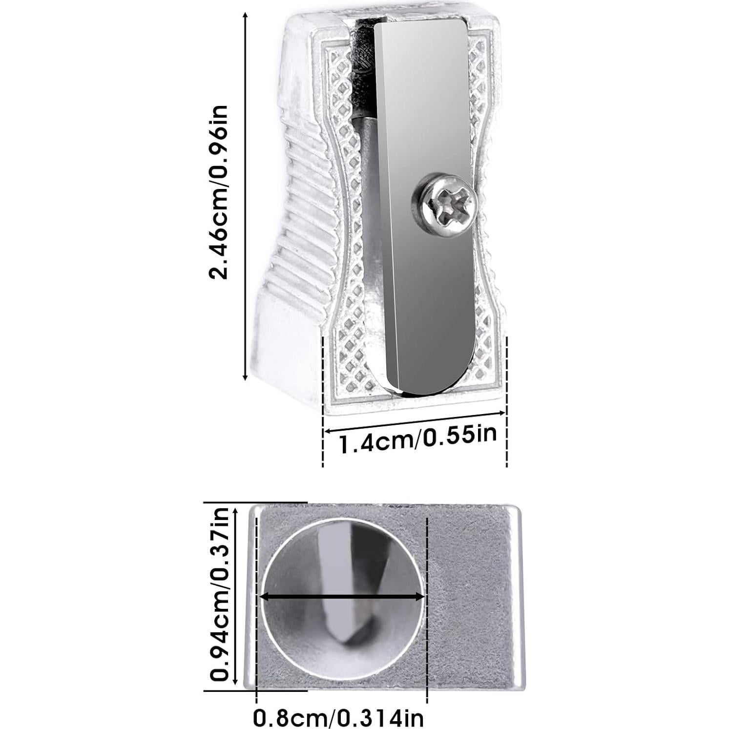 10 Mini Sacapuntas de Metal Cobee para Lápices - Plata