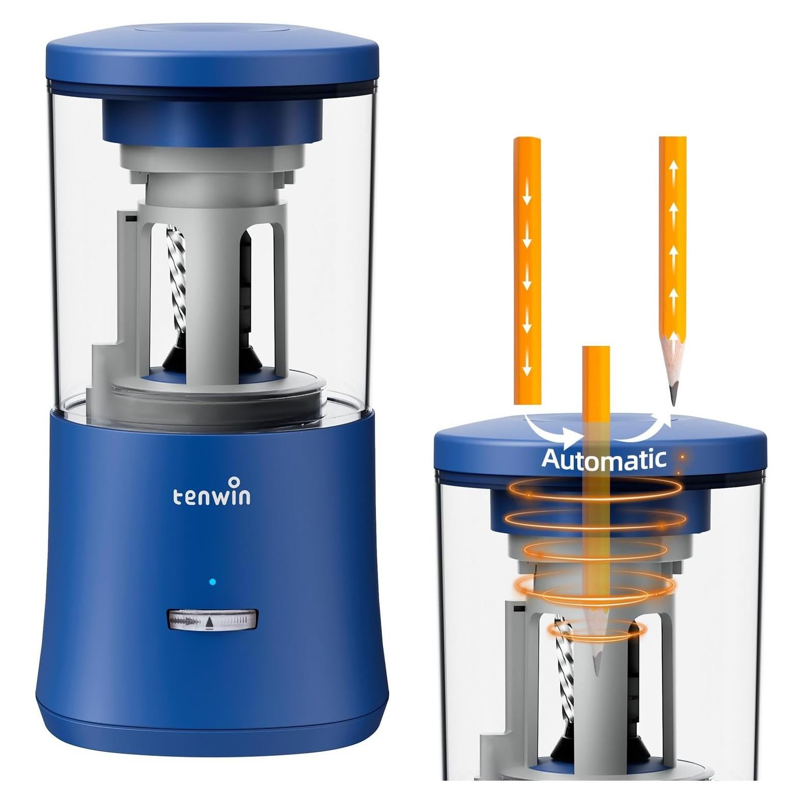 Sacapuntas Eléctrico Automático Tenwin TW8018 Azul 2000mAh