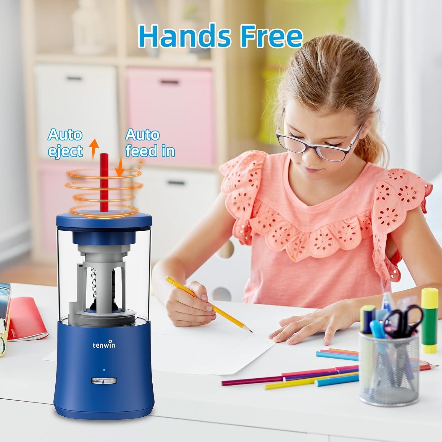 Sacapuntas Eléctrico Automático Tenwin TW8018 Azul 2000mAh