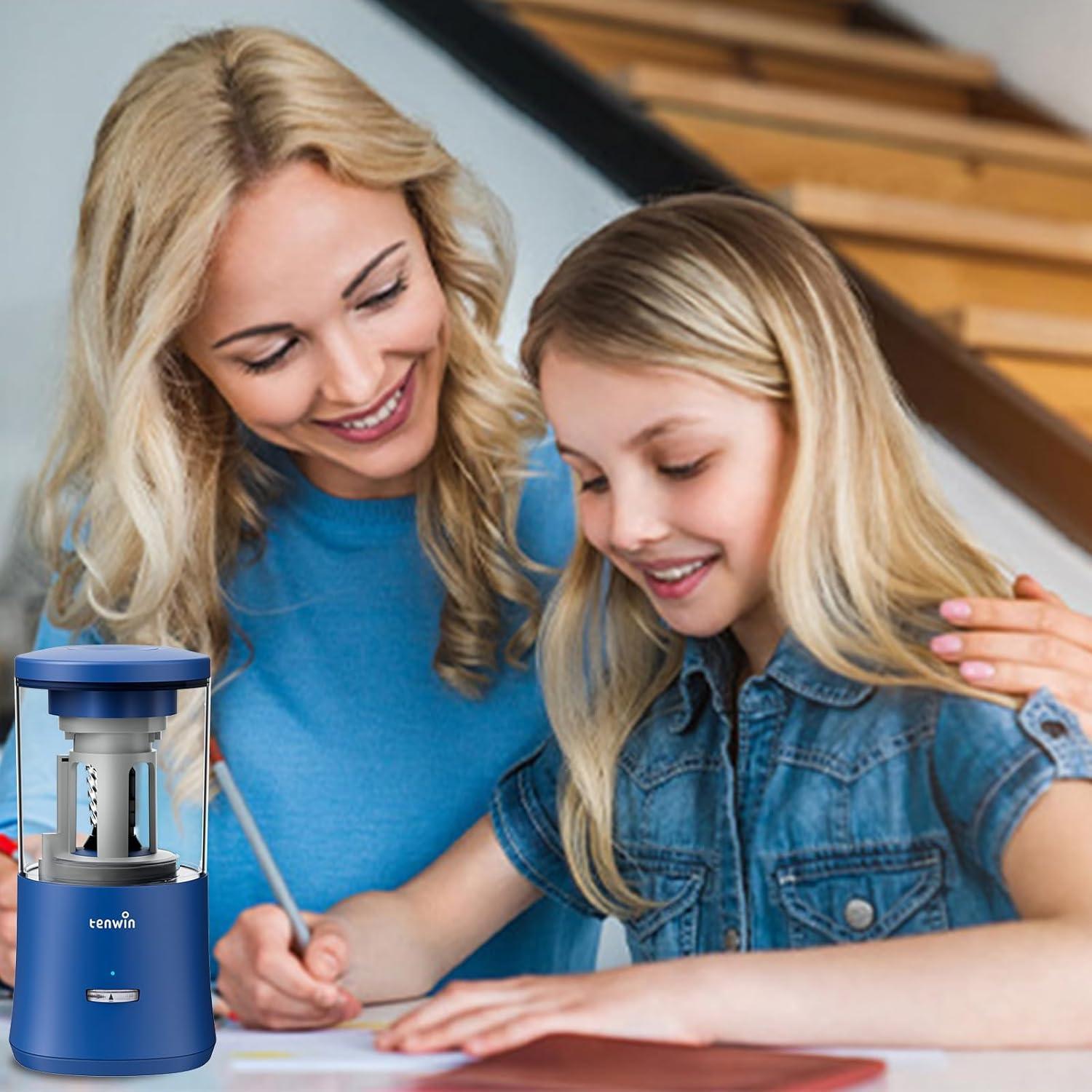 Sacapuntas Eléctrico Automático Tenwin TW8018 Azul 2000mAh