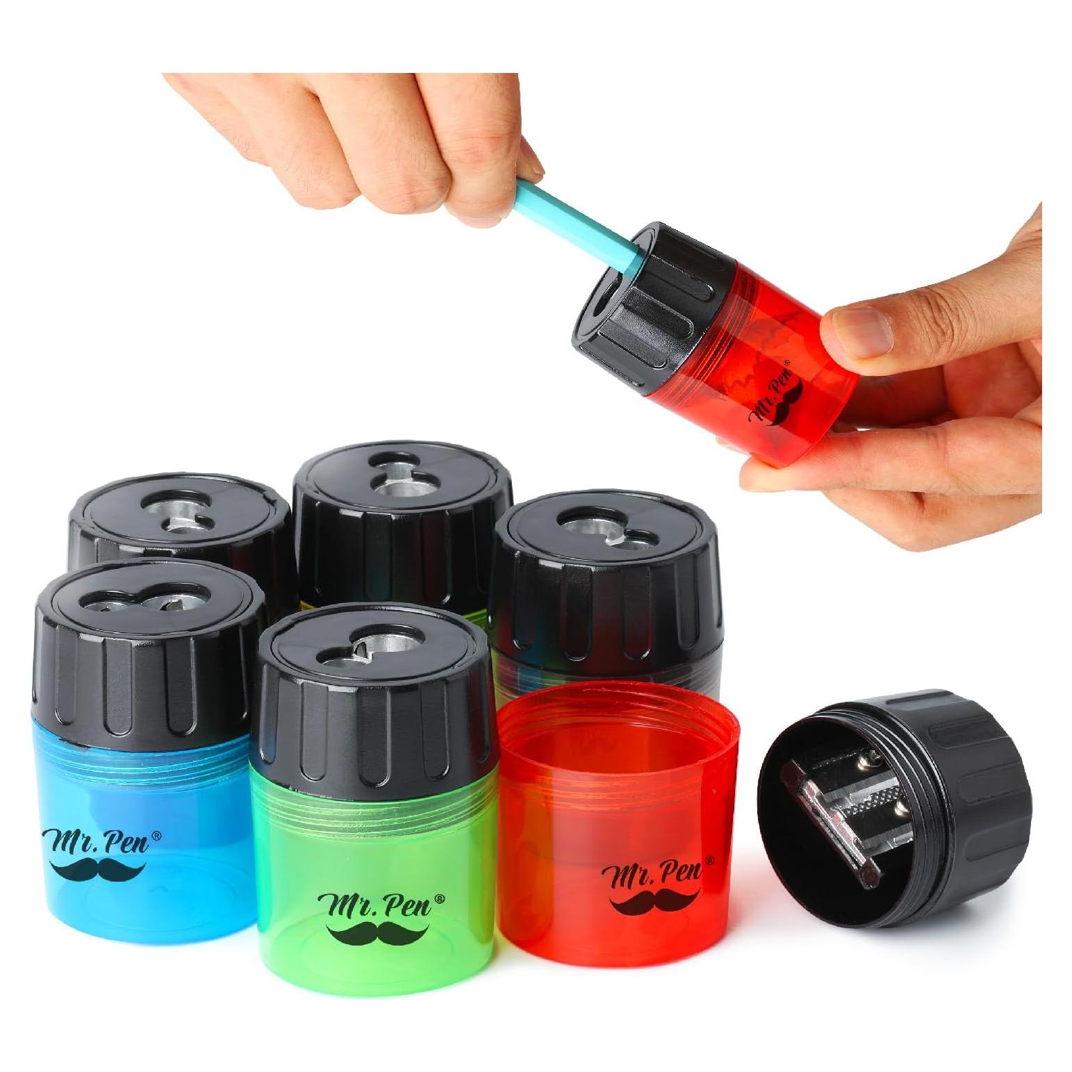 Sacapuntas Manual Mr. Pen 6 Piezas 2 Agujeros Multicolor