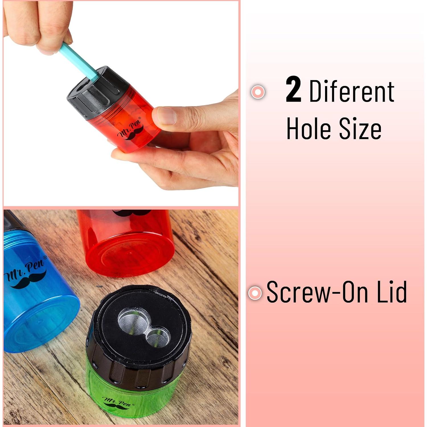 Sacapuntas Manual Mr. Pen 6 Piezas 2 Agujeros Multicolor