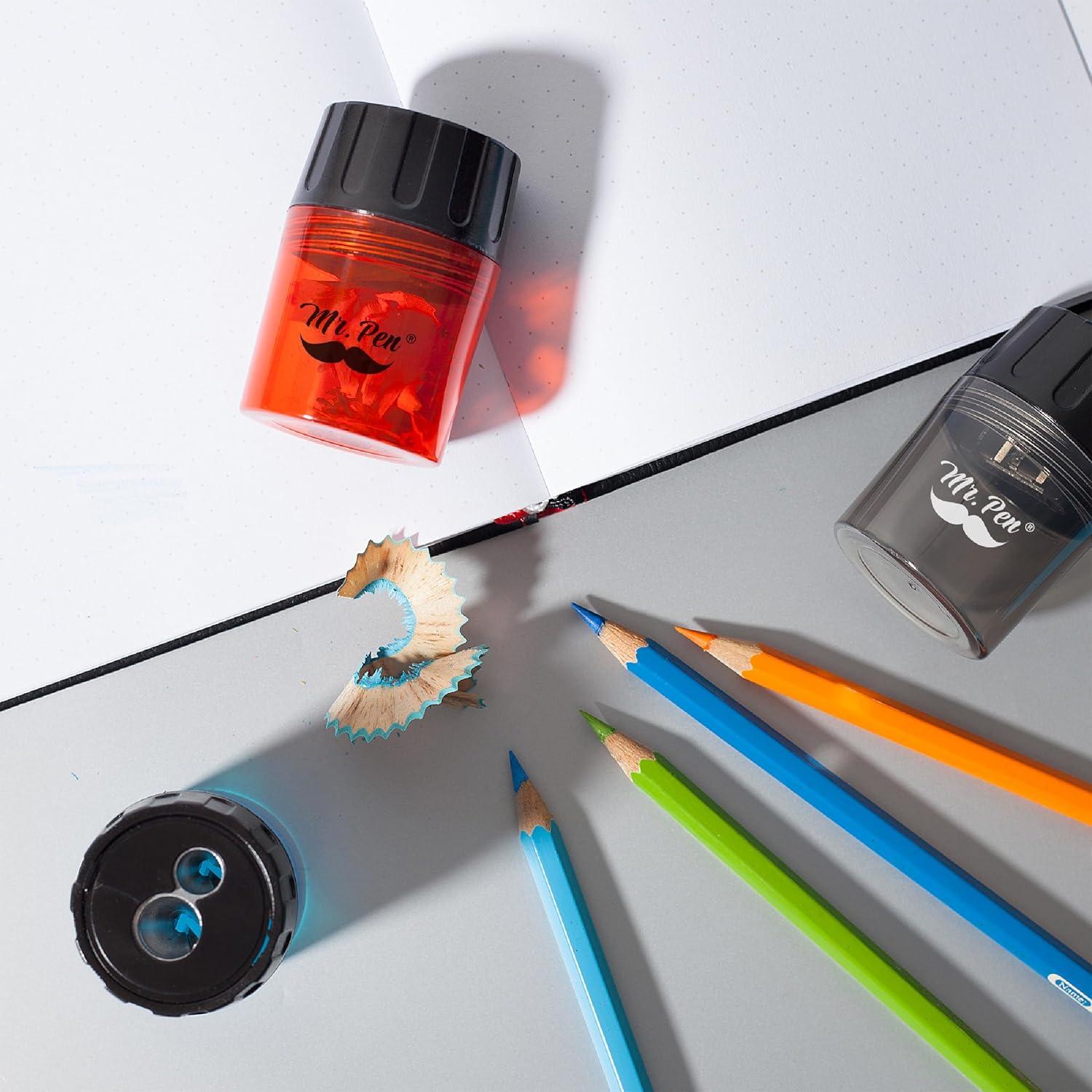 Sacapuntas Manual Mr. Pen 6 Piezas 2 Agujeros Multicolor