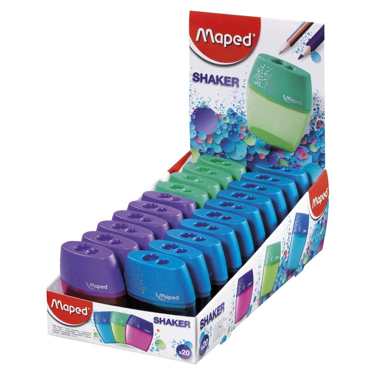 Sacapuntas Maped Shaker 2 Agujeros - Paquete de 20 Unidades