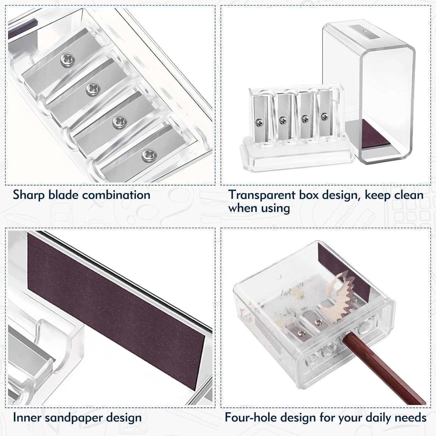 Sacapuntas de Carpintero HRXMS 4 Agujeros con Cuchillas Extra