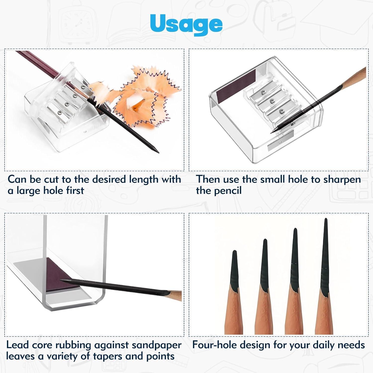 Sacapuntas de Carpintero HRXMS 4 Agujeros con Cuchillas Extra