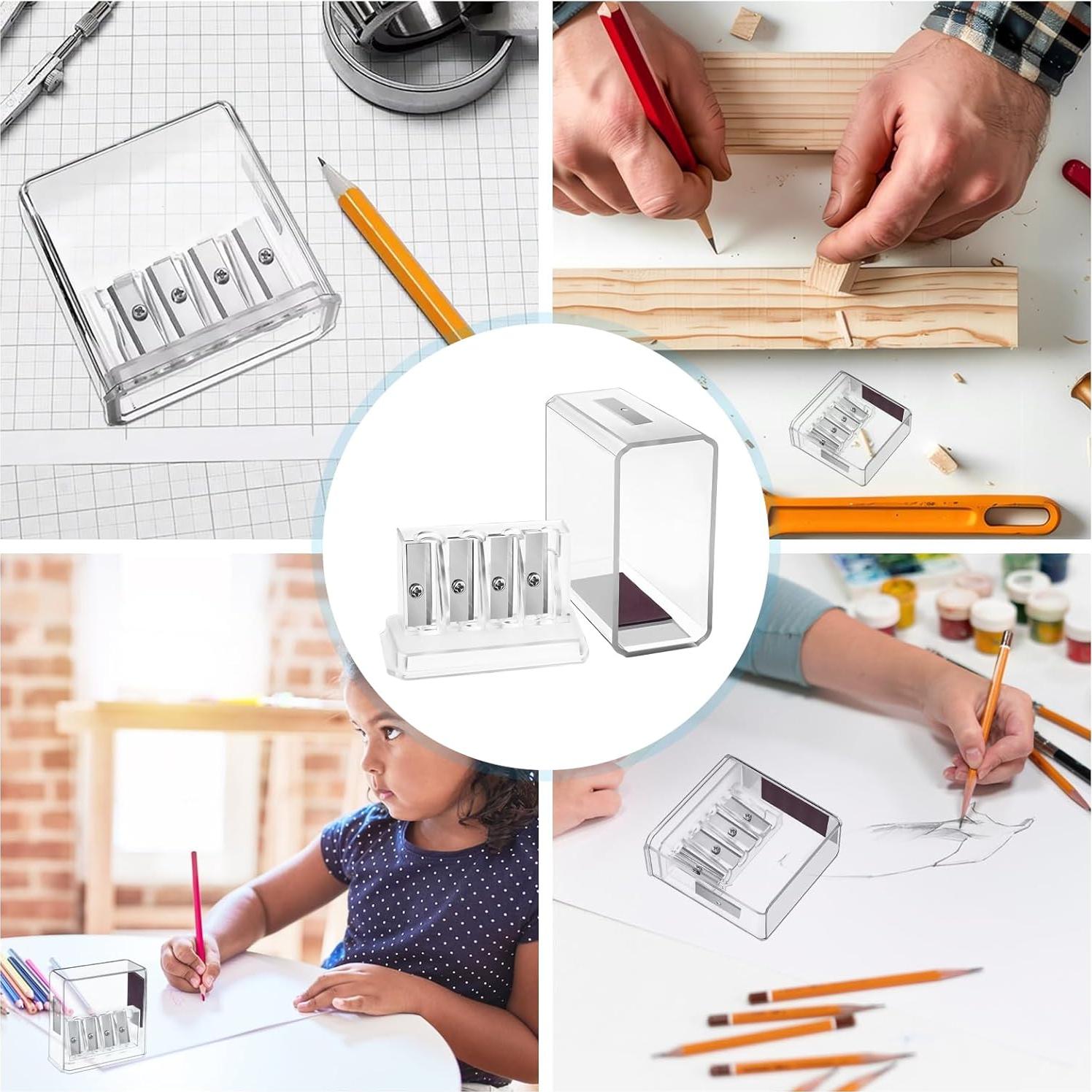 Sacapuntas de Carpintero HRXMS 4 Agujeros con Cuchillas Extra