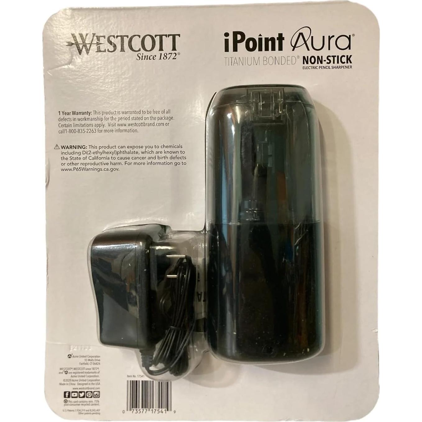 Sacapuntas Eléctrico Westcott iPoint Aura Titanio Negro