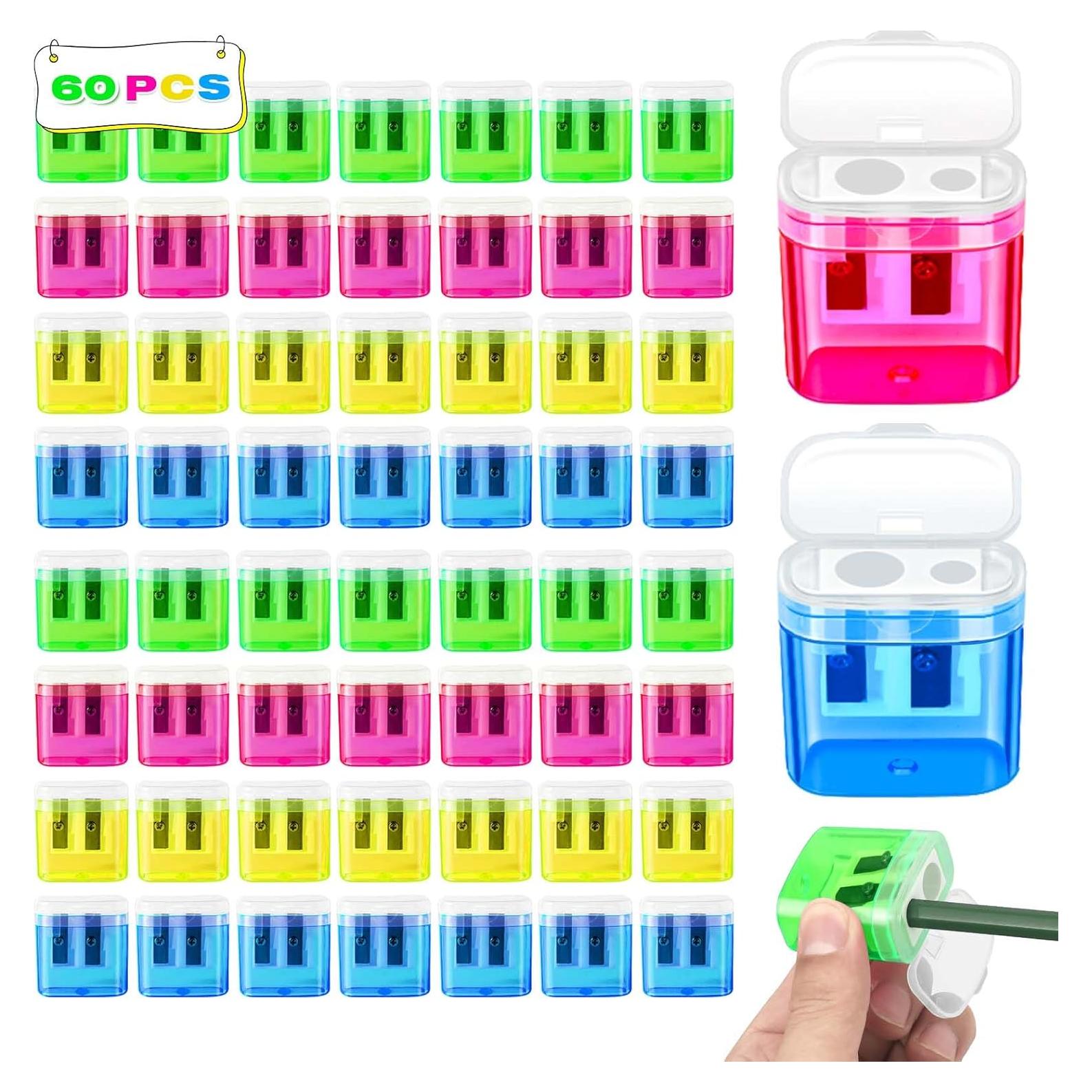 Paquete de 60 Sacapuntas Manuales Letapapa con Tapa