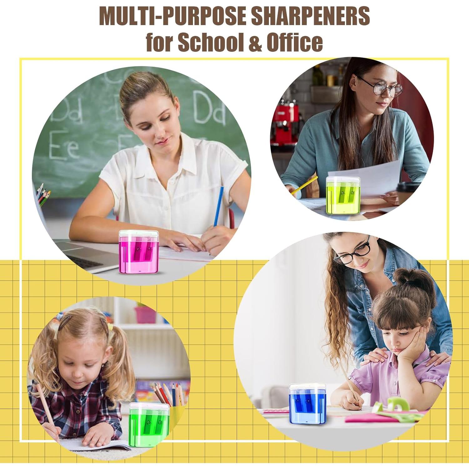 Paquete de 60 Sacapuntas Manuales OCHIDO Doble Orificio