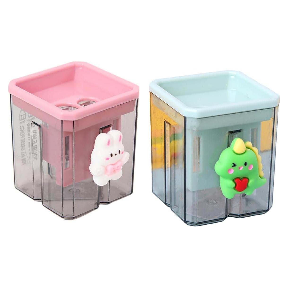 Sacapuntas Doble Agujero Bsdurable - 2 Piezas, Diseño Lindo