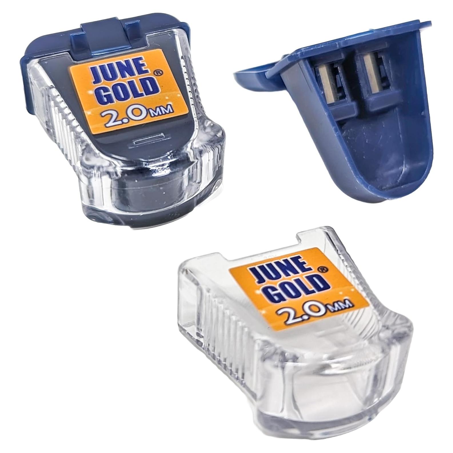 Sacapuntas June Gold 2.0 mm con contenedor - Paquete de 2