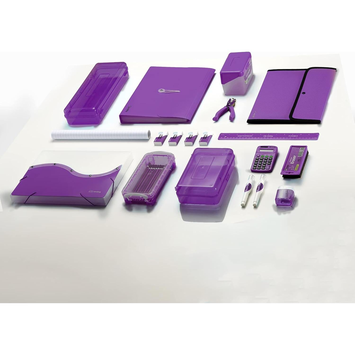 Sacapuntas Manual Doble Orificio Enday Púrpura para Lápices